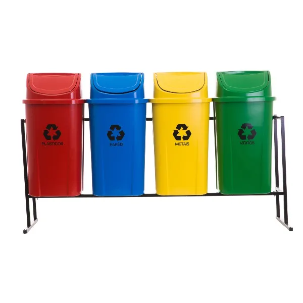 Conjunto Coleta Seletiva  60L Kit com 4 Lixeiras.