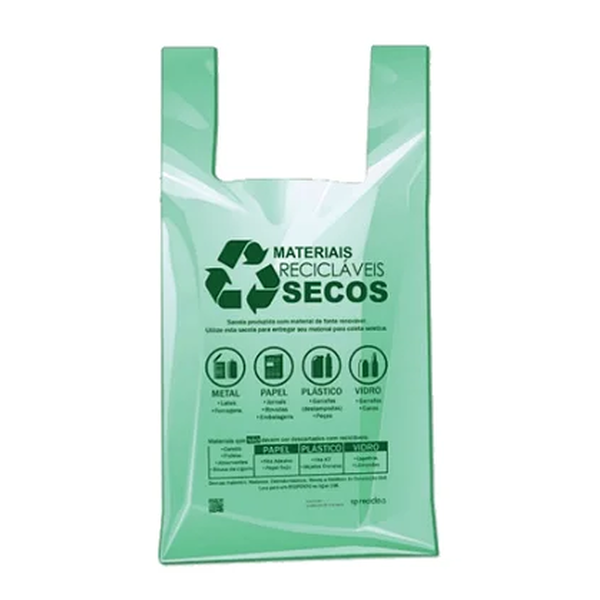 Sacola Plástica Biodegradável Verde 30x40