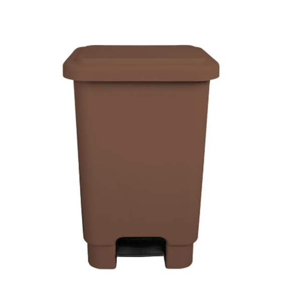 Lixeira de Plástico com Pedal 25 Litros - MARROM