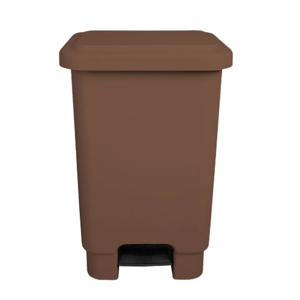 Lixeira de Plástico com Pedal 100 Litros - MARROM