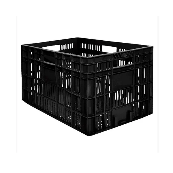 Caixa Plástica Agrícola Vazada - 30kg 60 Litros - PRETA