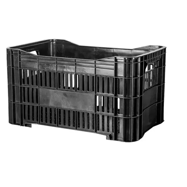 Caixa Plástica Agrícola Vazada - 20 KG 50 litros - PRETA