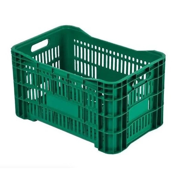 Caixa Plástica Agrícola Vazada - 20 KG 50 litros - VERDE