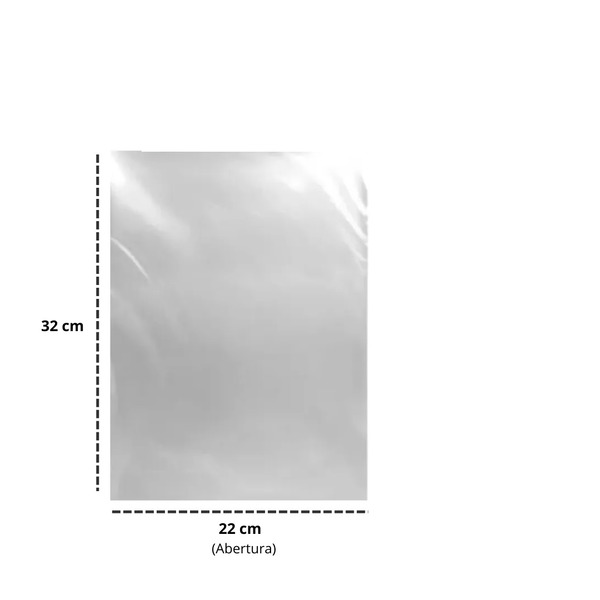 Saco Plástico Transparente PE 22X32, espessura 0,06 - 1 kg