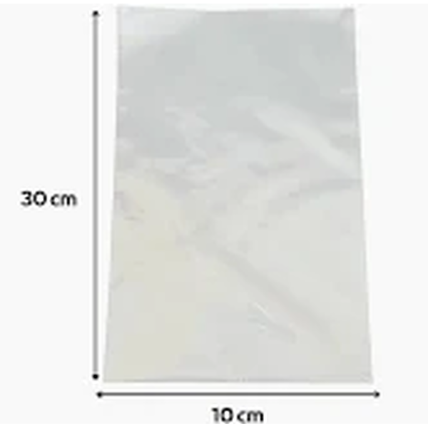Saco Plástico Transparente PE, 10x30 Espessura 0,06- 1 KG