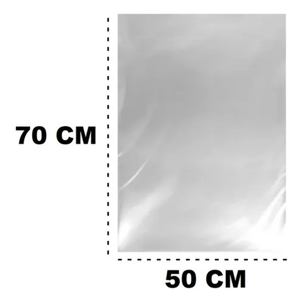 Saco Plástico Transparente PE, 50x70, Espessura 0,06 - 1 KG