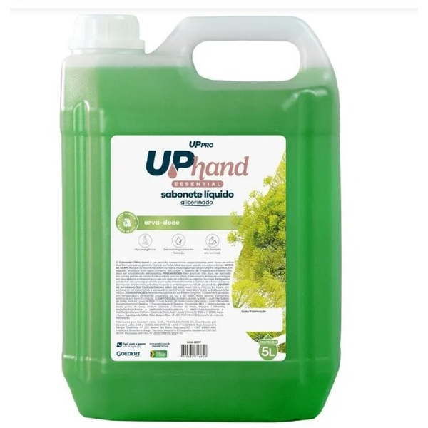 Sabonete Líquido Glicerinado 5L (Verde) Erva Doce – Up Hand – UPPRO