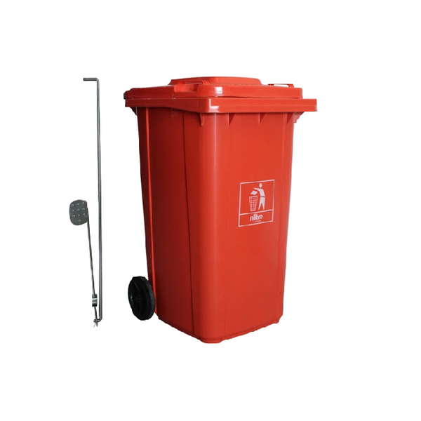 Carro Coletor de lixo Mod. Europeu 240 litros c/ Pedal - LARANJA