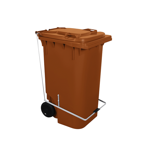 Carro Coletor de lixo C/ Pedal 240 Litros - MARROM
