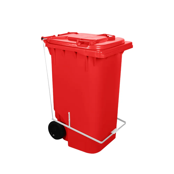 Carro Coletor de lixo C/ Pedal 240 Litros - VERMELHO
