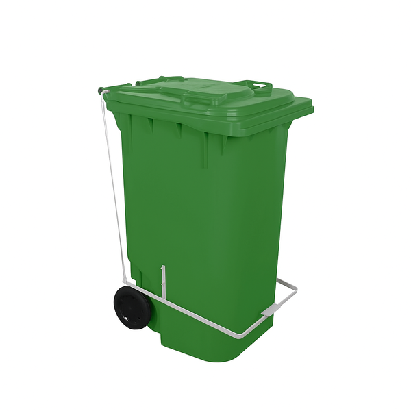 Carro Coletor de lixo C/ Pedal 240 Litros - VERDE