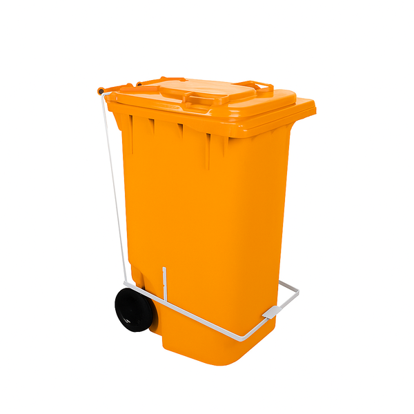Carro Coletor de lixo C/ Pedal 240 Litros - LARANJA