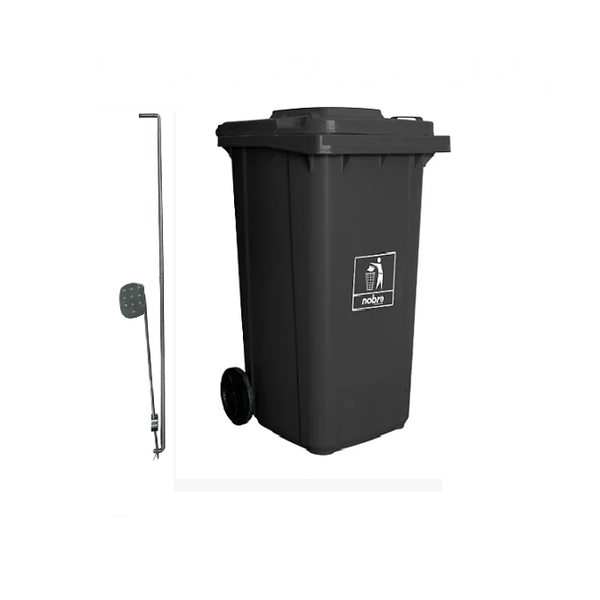 Carro Coletor de lixo Mod. Europeu 240 litros c/ Pedal - CINZA