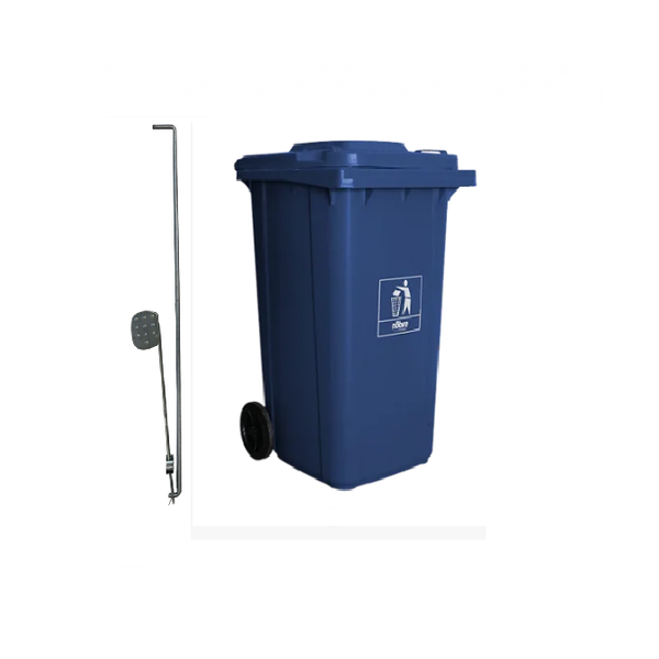 Carro Coletor de lixo Mod. Europeu 240 litros c/ Pedal - AZUL