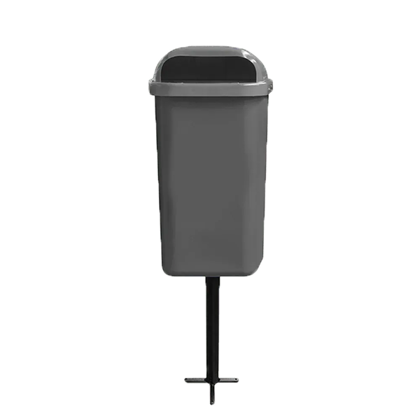 Lixeira Papeleira Gruplast Com Poste 50 Litros Cor: CINZA  