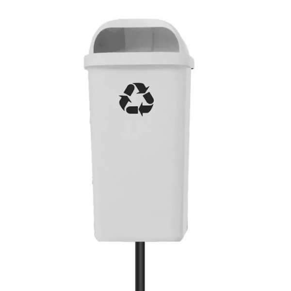 Lixeira Papeleira Gruplast Com Poste 50 Litros Cor: BRANCO
