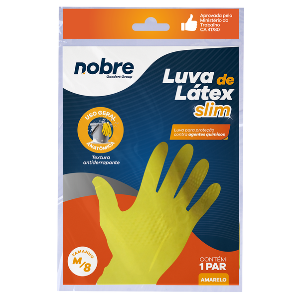 Luva de Látex Slim C/ 12 unid. - Amarela - M