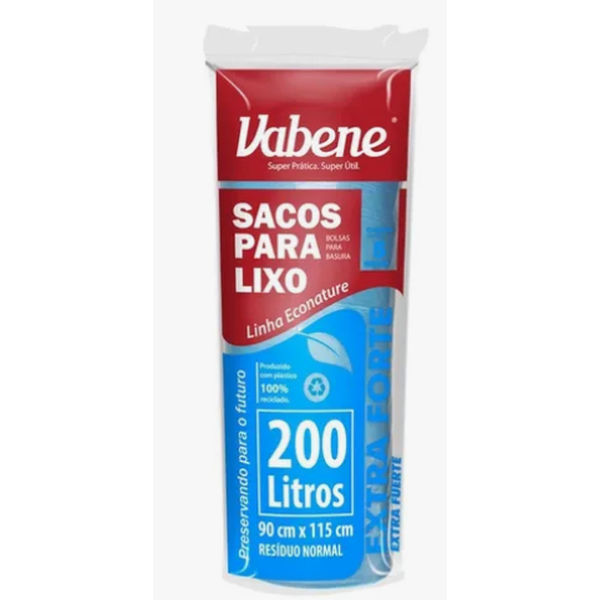 Saco Para Lixo 200l Azul 90x115cm 50 Micras Rl.c/05