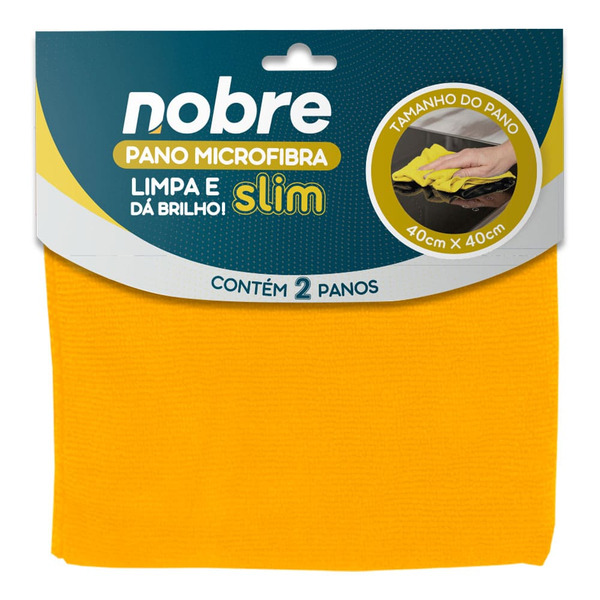 Pano de microfibra 40x40cm ( pacote c/ 2 unid.) Slim – Nobre