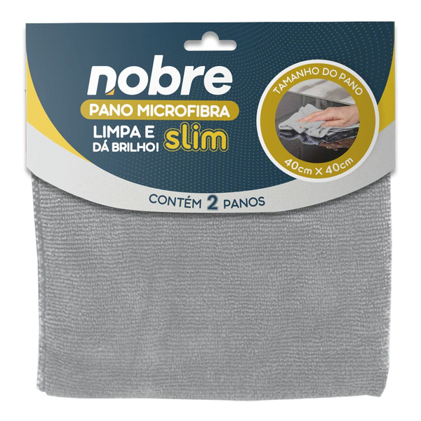 Pano de microfibra 40x40cm ( pacote c/ 2 unid.) Slim – Nobre