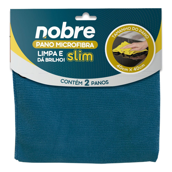 Pano de microfibra 40x40cm ( pacote c/ 2 unid.) Slim – Nobre