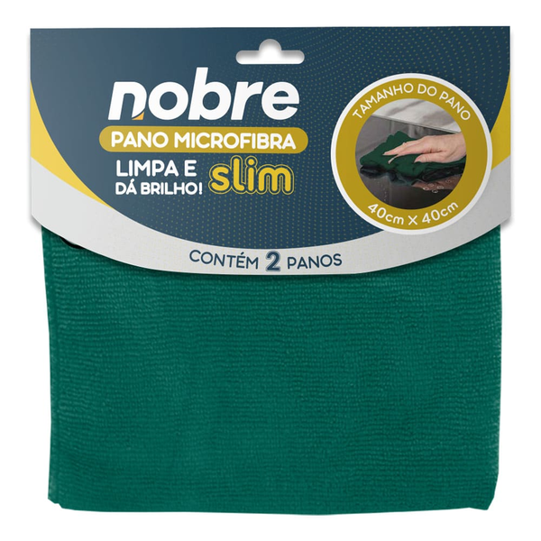 Pano de microfibra 40x40cm ( pacote c/ 2 unid.) Slim – Nobre