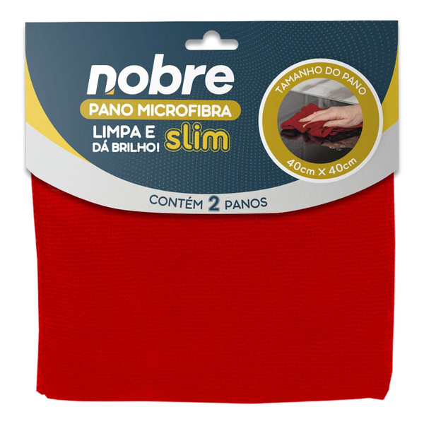 Pano de microfibra 40x40cm ( pacote c/ 2 unid.) Slim – Nobre