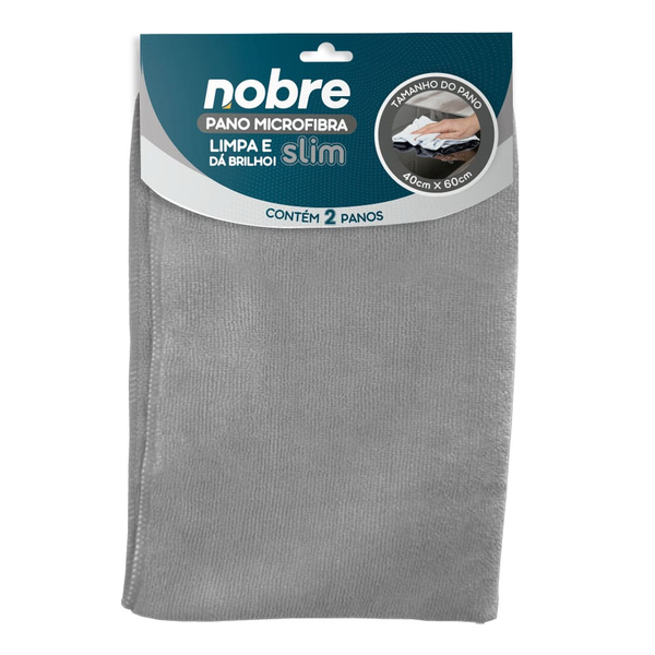 Pano de microfibra 40x60cm ( pacote c/ 2 unid.) Slim – Nobre