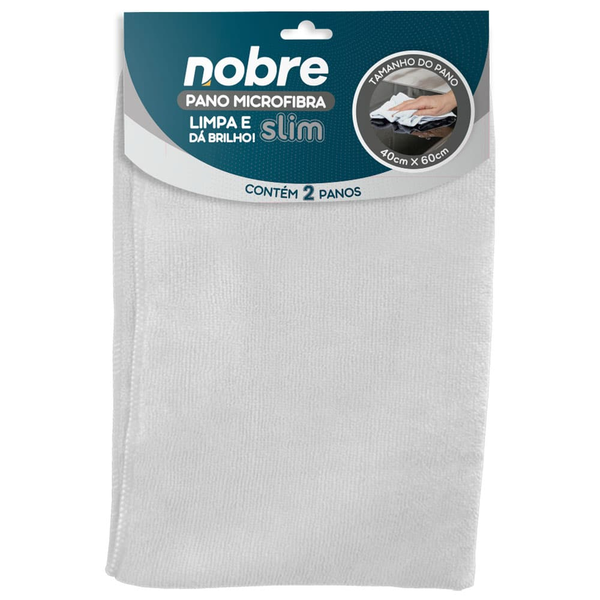 Pano de microfibra 40x60cm ( pacote c/ 2 unid.) Slim – Nobre