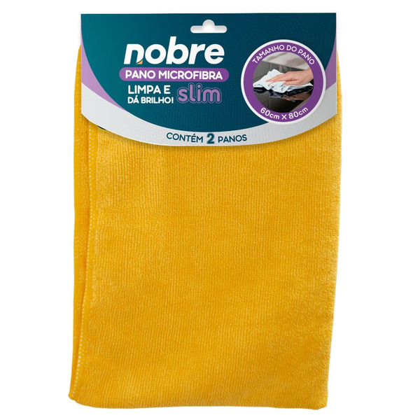 Pano de microfibra 60x80cm ( pacote c/ 2 unid.) Slim – Nobre
