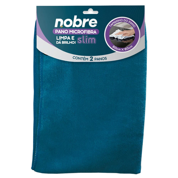 Pano de microfibra 60x80cm ( pacote c/ 2 unid.) Slim – Nobre