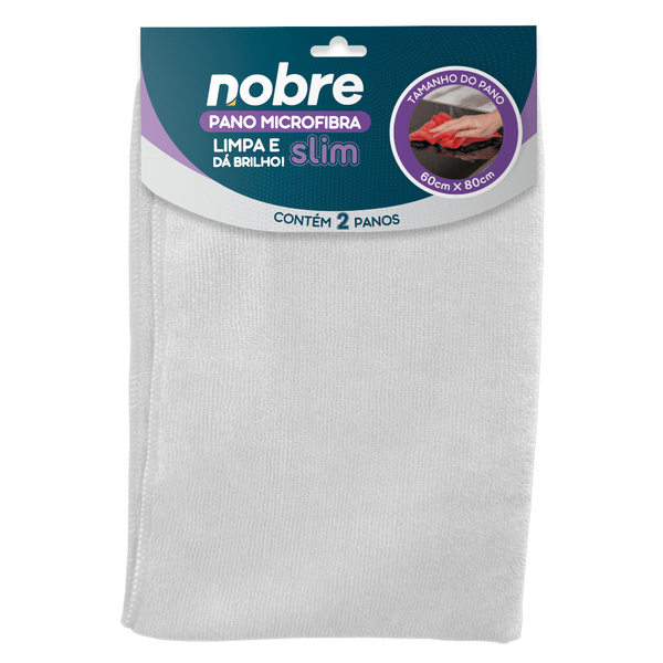 Pano de microfibra 60x80cm ( pacote c/ 2 unid.) Slim – Nobre