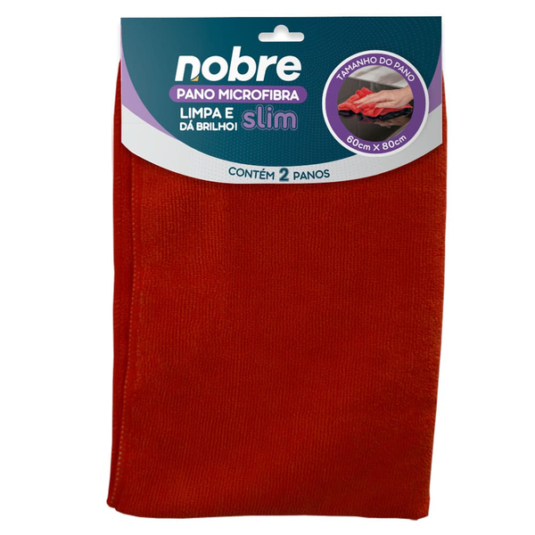 Pano de microfibra 60x80cm ( pacote c/ 2 unid.) Slim – Nobre