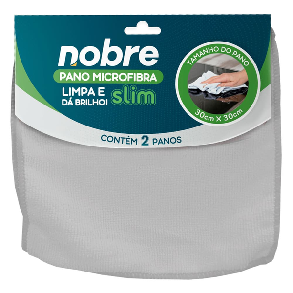 Pano de Microfibra 30x30 cm Slim – Nobre (Pacote com 2 Unidades)