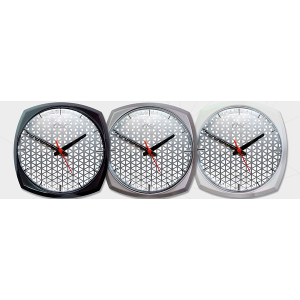 Relógio de parede Vintage Geométrico - Ponto | Cor: Branco, Modelo do Relógio: Vintage - Moldura quadrada