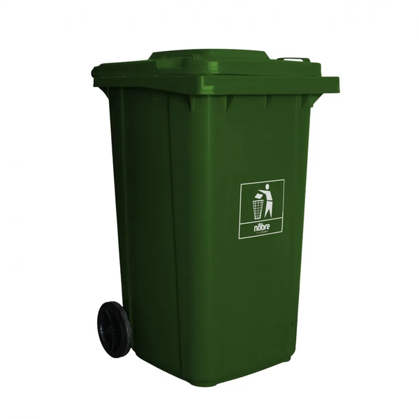 Coletora plástica 240L c/ rodas (mod. europeu) Nobre - VERDE