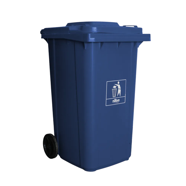 Coletora plástica 240L c/ rodas (mod. europeu) Nobre - AZUL