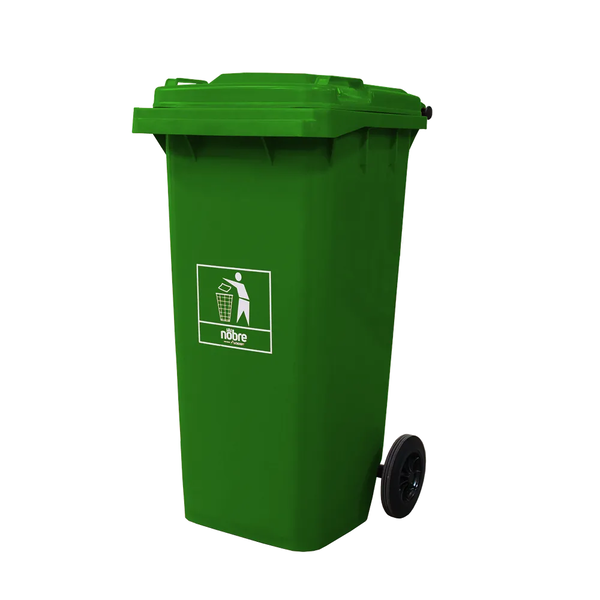 Coletora Plástica c/ Rodas - 120l - Mod. Europeu - Nobre - VERDE