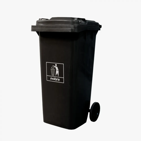 Coletora Plástica c/ Rodas - 120l - Mod. Europeu - Nobre - PRETO