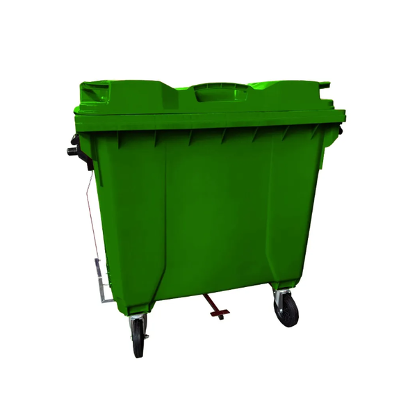 Coletora de Lixo 1000 Litros C/Rodas e PEDAL - VERDE