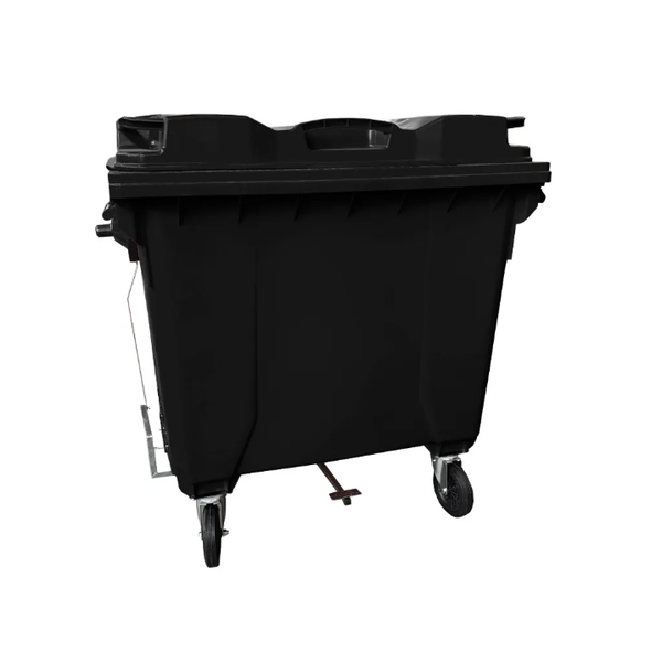 Coletora de Lixo 1000 Litros C/Rodas e PEDAL - PRETO