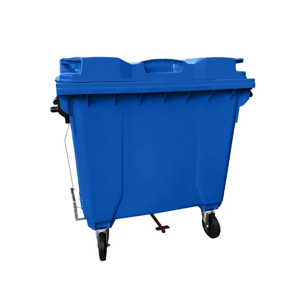 Coletora de Lixo 1000 Litros C/Rodas e PEDAL - AZUL
