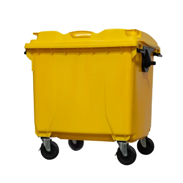 Coletora Plástica c/ Rodas 1000 Litros - AMARELO
