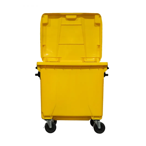 Coletora Plástica c/ Rodas 1000 Litros - AMARELO