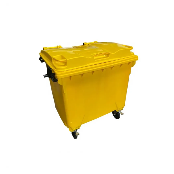 Coletora Plástica c/ Rodas 1000 Litros - AMARELO